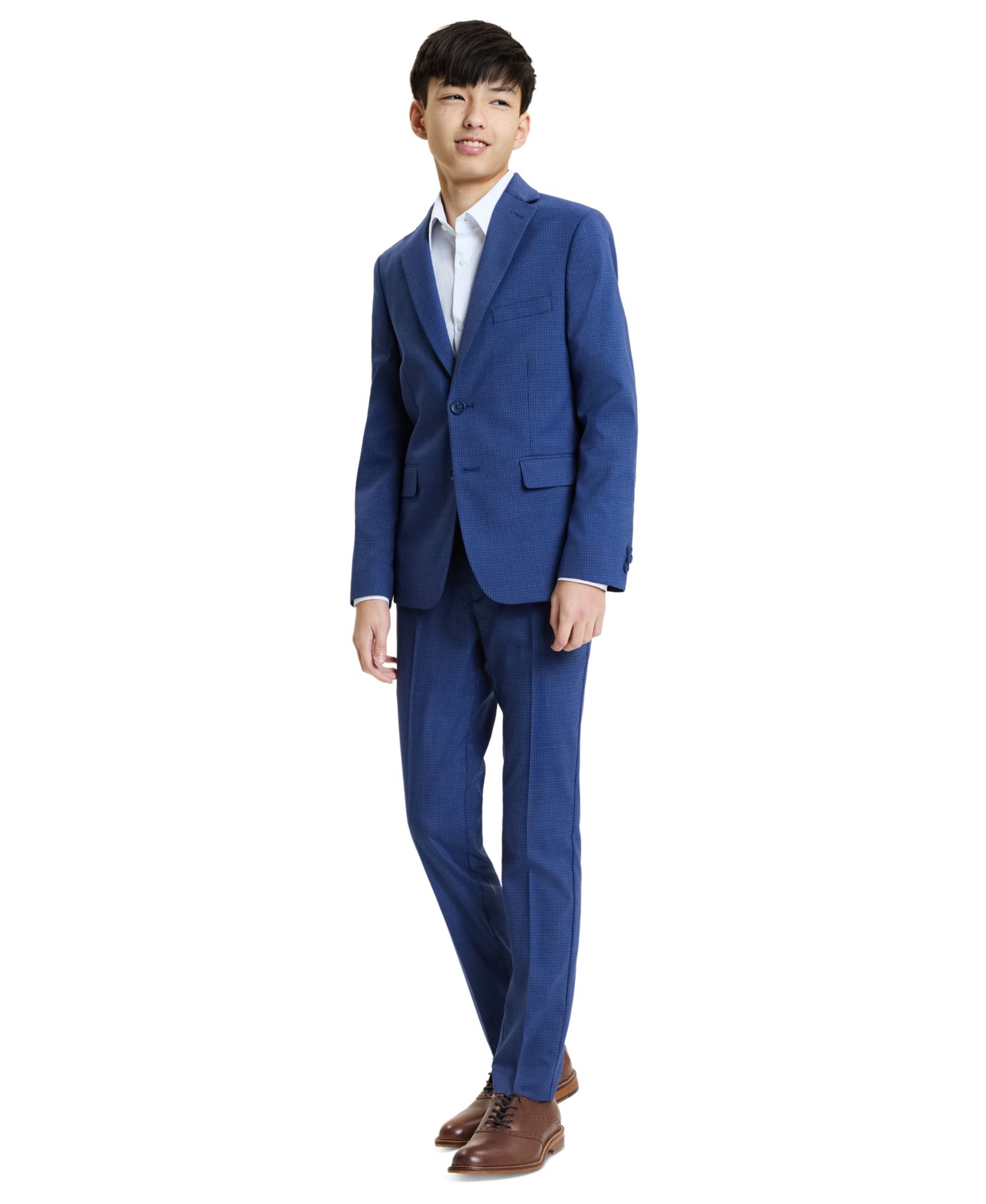 Kenneth Cole Reaction Boys' 8-20 Button Front Jacket and Pants, 2-Piece Set