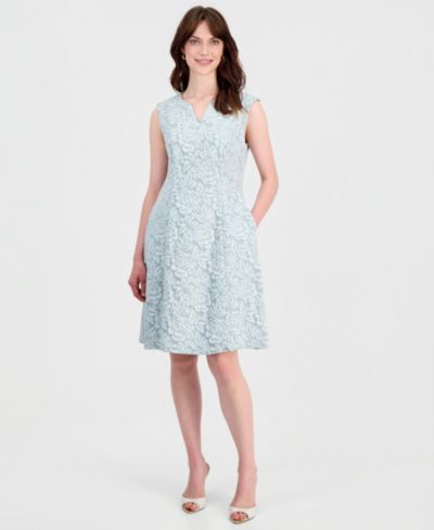 Женское платье Connected Floral-Jacquard Notch-Neck
