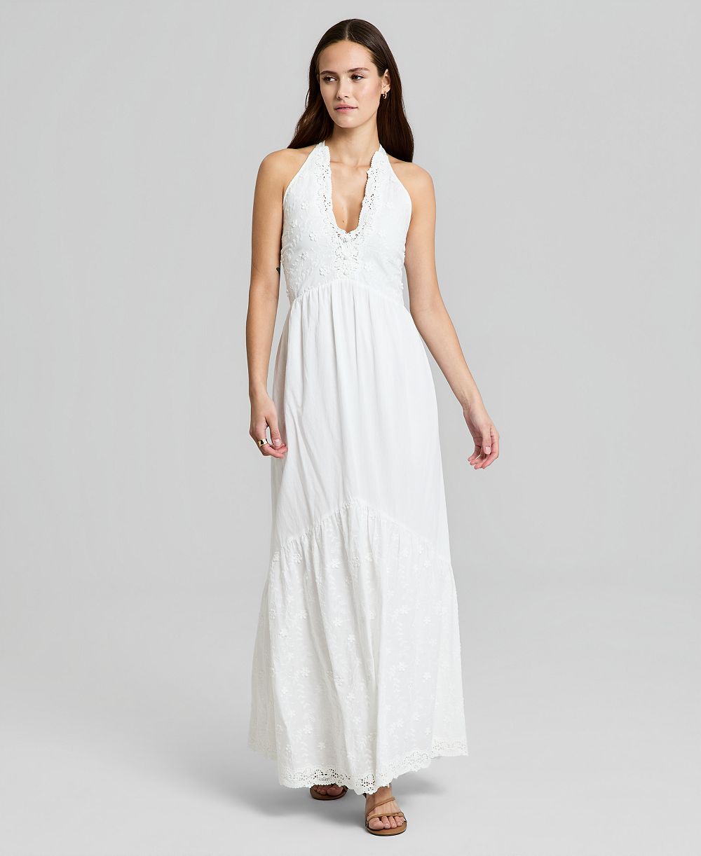 Платье Petite And Now This Crochet Trim Halter Neck Maxi