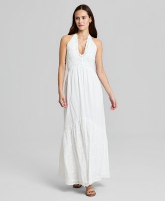 Платье Petite And Now This Crochet Trim Halter Neck Maxi