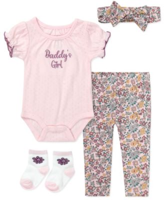 Baby Essentials Комплект для новорожденных: боди с коротким рукавом, носки, повязка на голову и леггинсы, 4 предмета