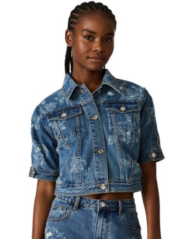 Steve Madden Women's Collared Front Button Jacket