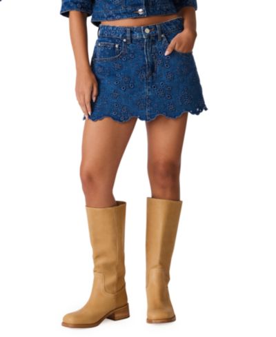 Steve Madden Women's Delilah Eyelet Non-Stretch Skort