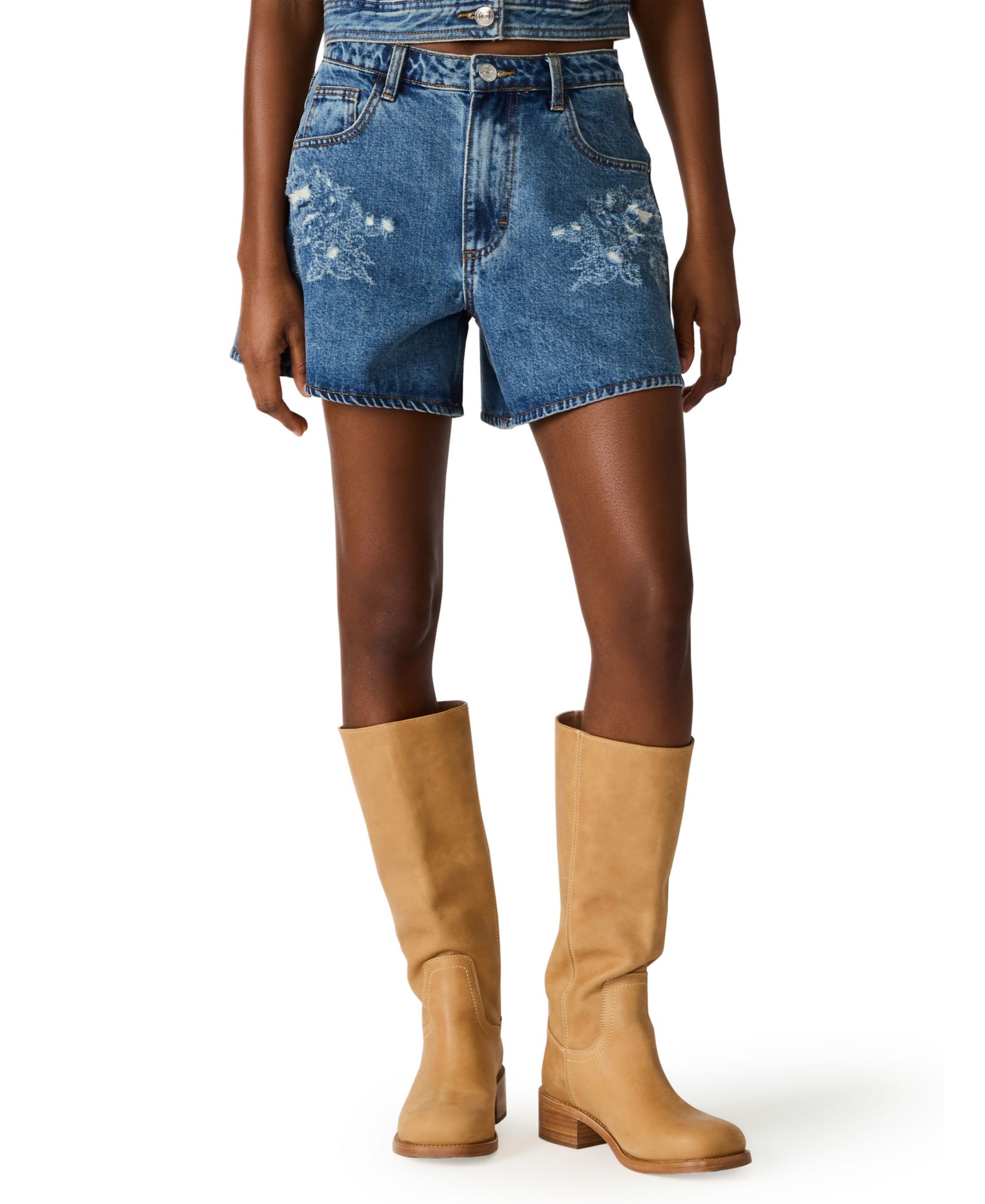 Женские джинсовые шорты Steve Madden Dally Mid-Rise Denim Shorts