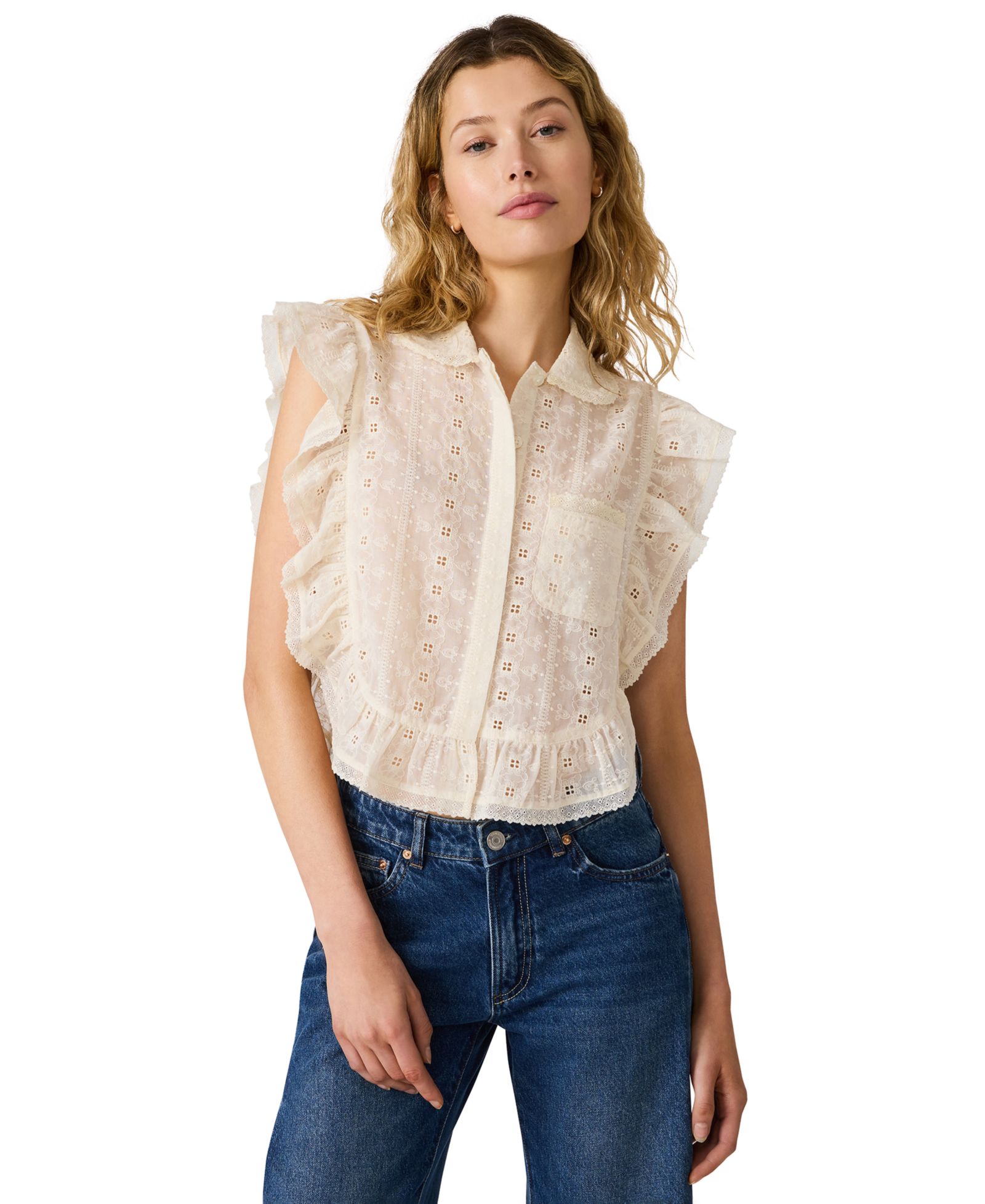 Топ Steve Madden Women's Adeline Collared Neck