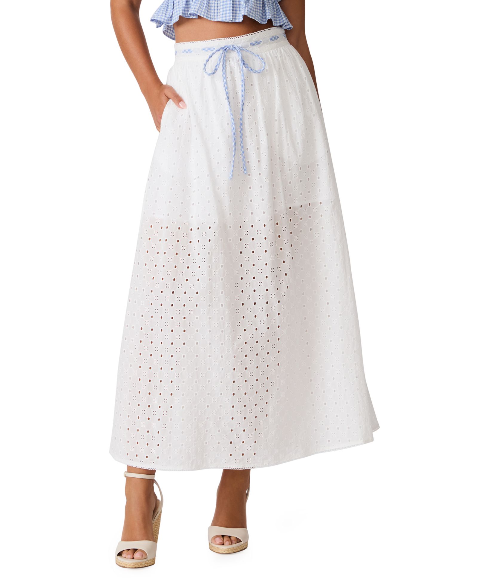 Steve Madden Women's Zana Loose-Fit Eyelet Skirt
