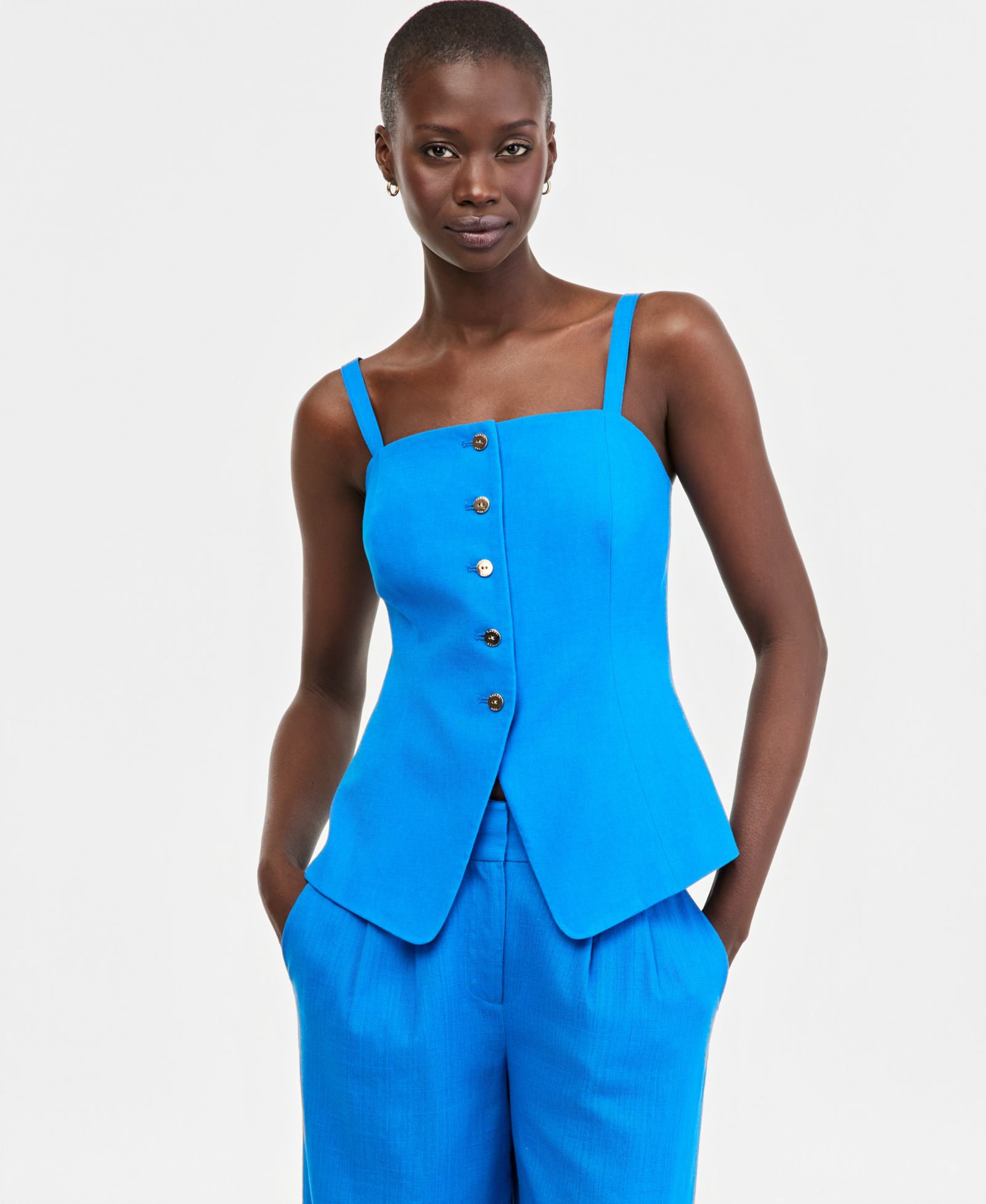 Tahari ASL Petite Sleeveless Square Neck Tank Top