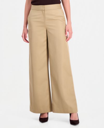 Брюки Tahari ASL Petite Mid-Rise Wide-Leg Full Length