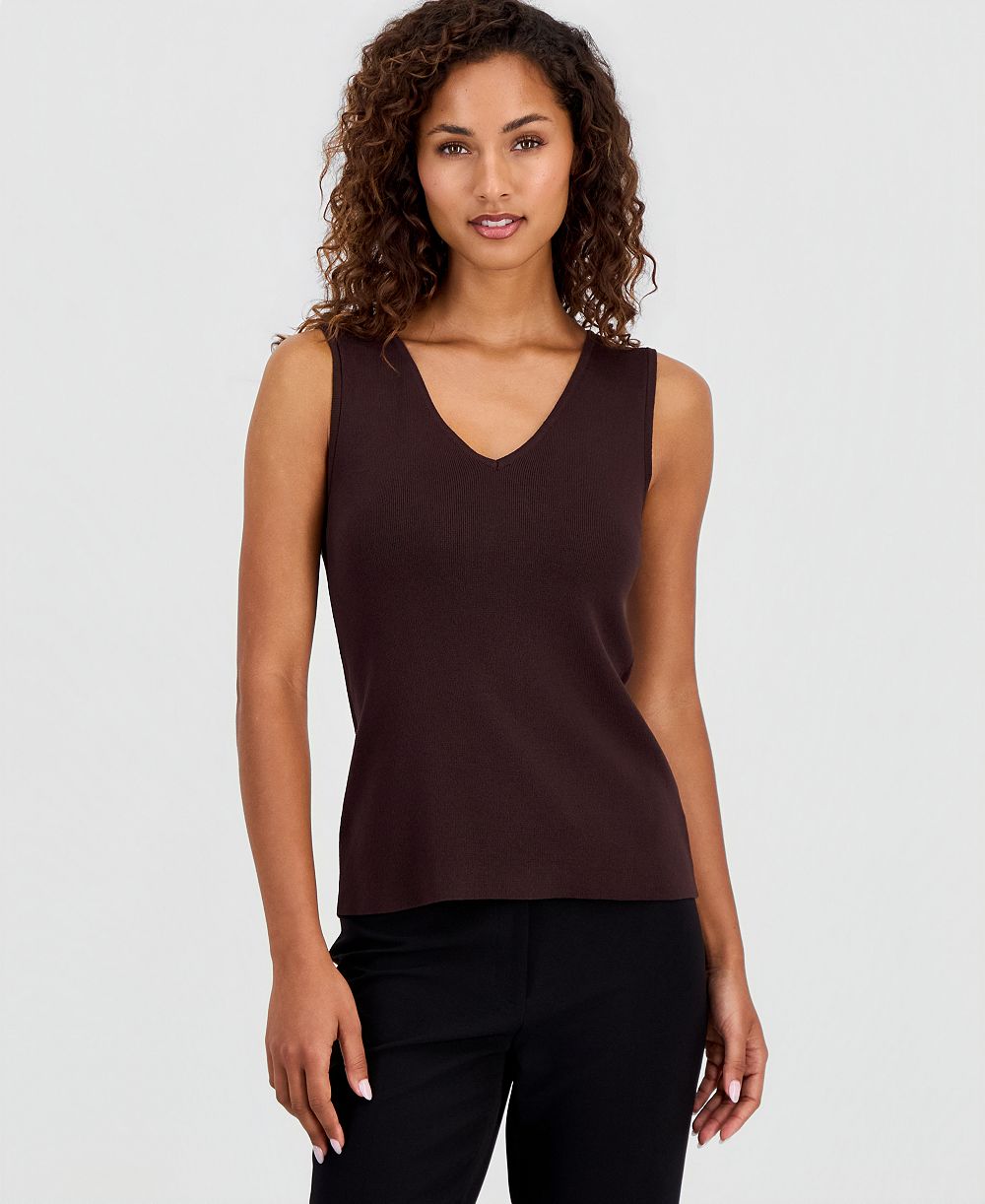 Tahari ASL Petite V-Neck Sleeveless Tank Top