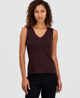 Tahari ASL Petite V-Neck Sleeveless Tank Top
