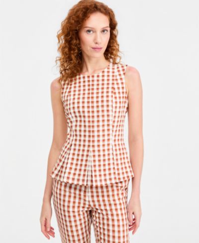 Tahari ASL Petite Peplum Sleeveless Blouse