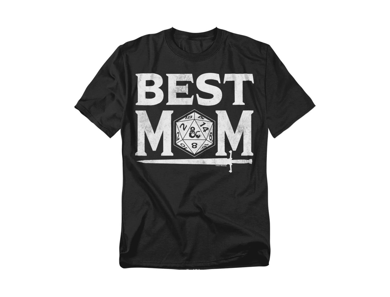 D&D Men's Dungeons Dragons Mother's Day Best Mom D20 Dark T-Shirt