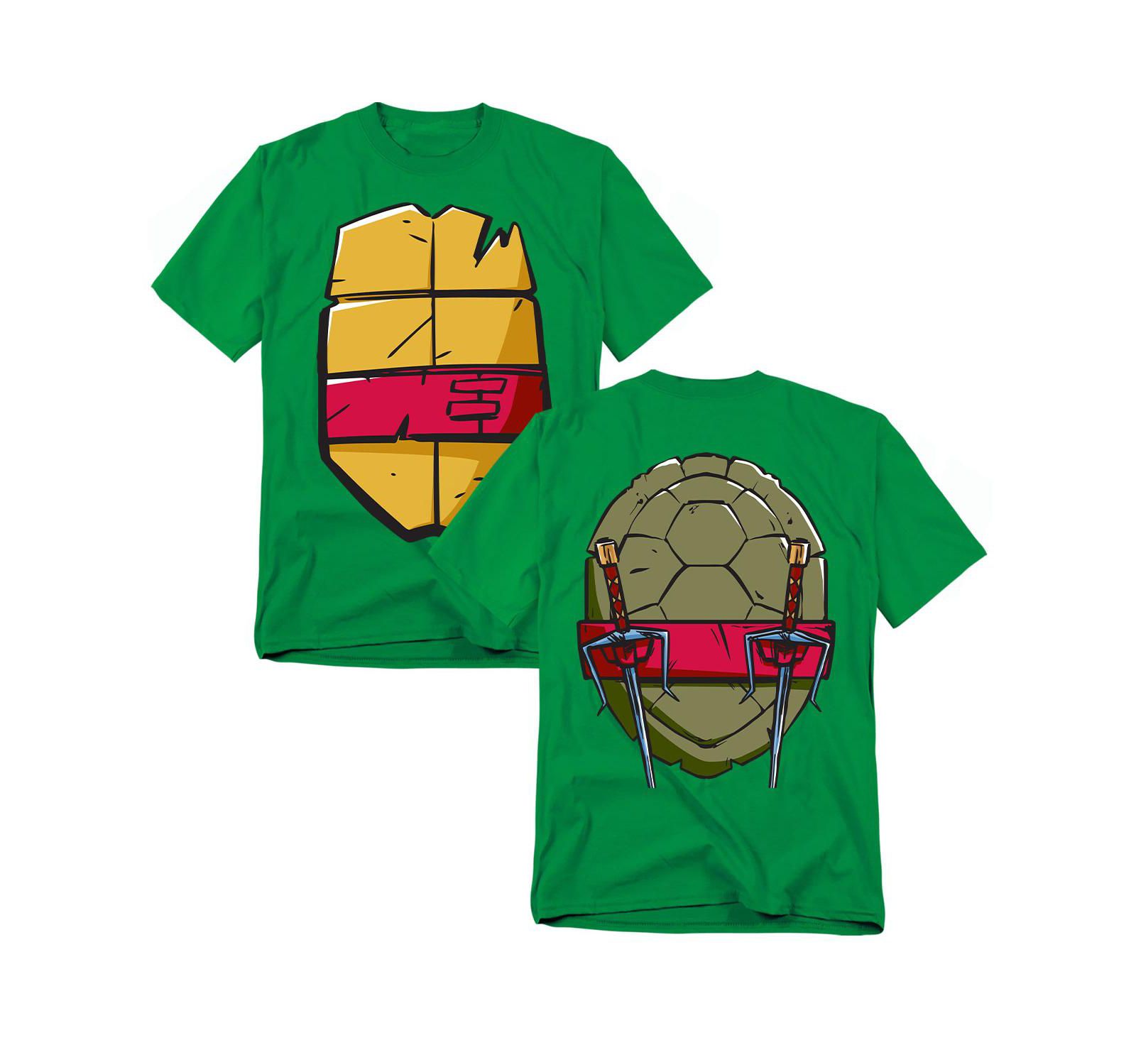 Teenage Mutant Ninja Turtles Men's 2012 Raphael Shell Front Back T-Shirt