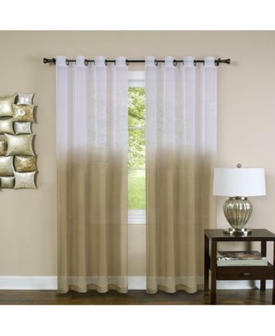 Полупрозрачные шторы Kate Aurora Tropical Living Ombre с люверсами, 52 in. W x 84 in. L