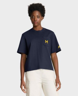 Nike Женская футболка бокси с карманом Michigan Wolverines Legacy