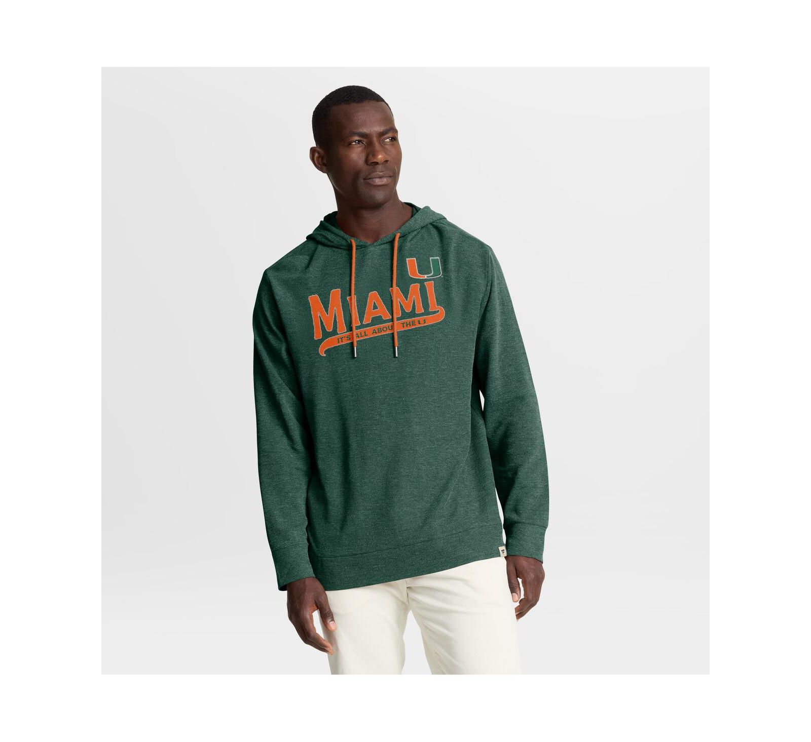 Мужская футболка-худи Fanatics Green Miami Hurricanes Hometown Premium Huddle Up с длинным рукавом