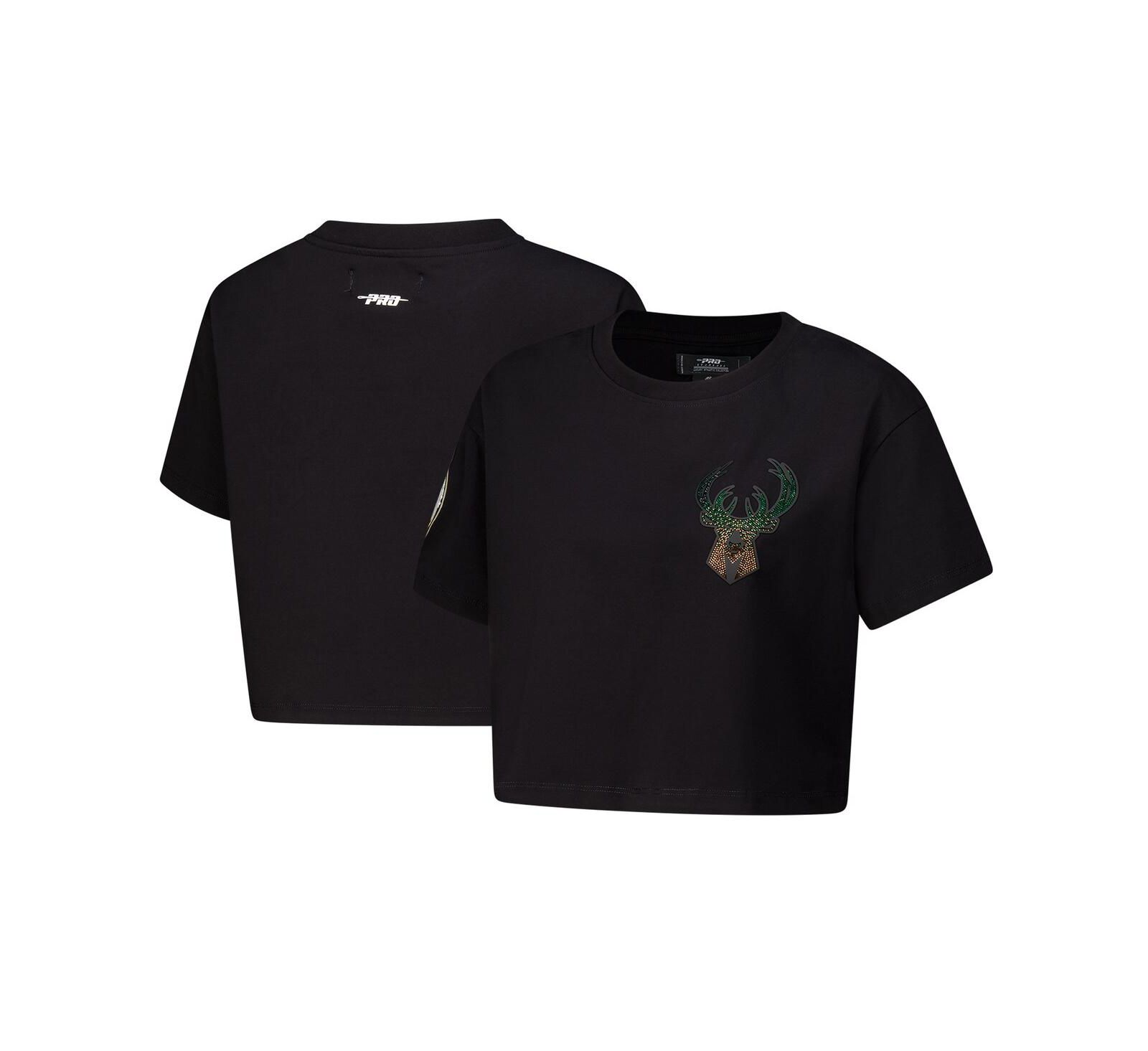 Pro Standard Женский укороченный футболка Milwaukee Bucks Black