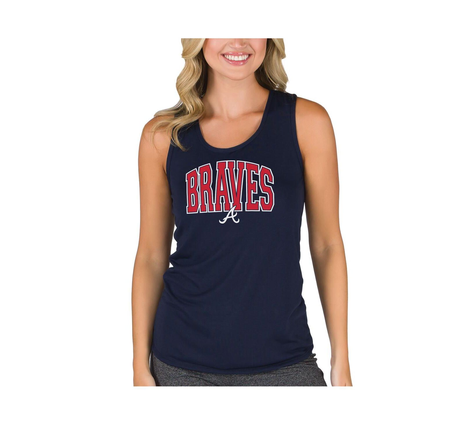 Женский майка-топ Concepts Sport Navy Atlanta Braves Marathon Racerback Tank Top