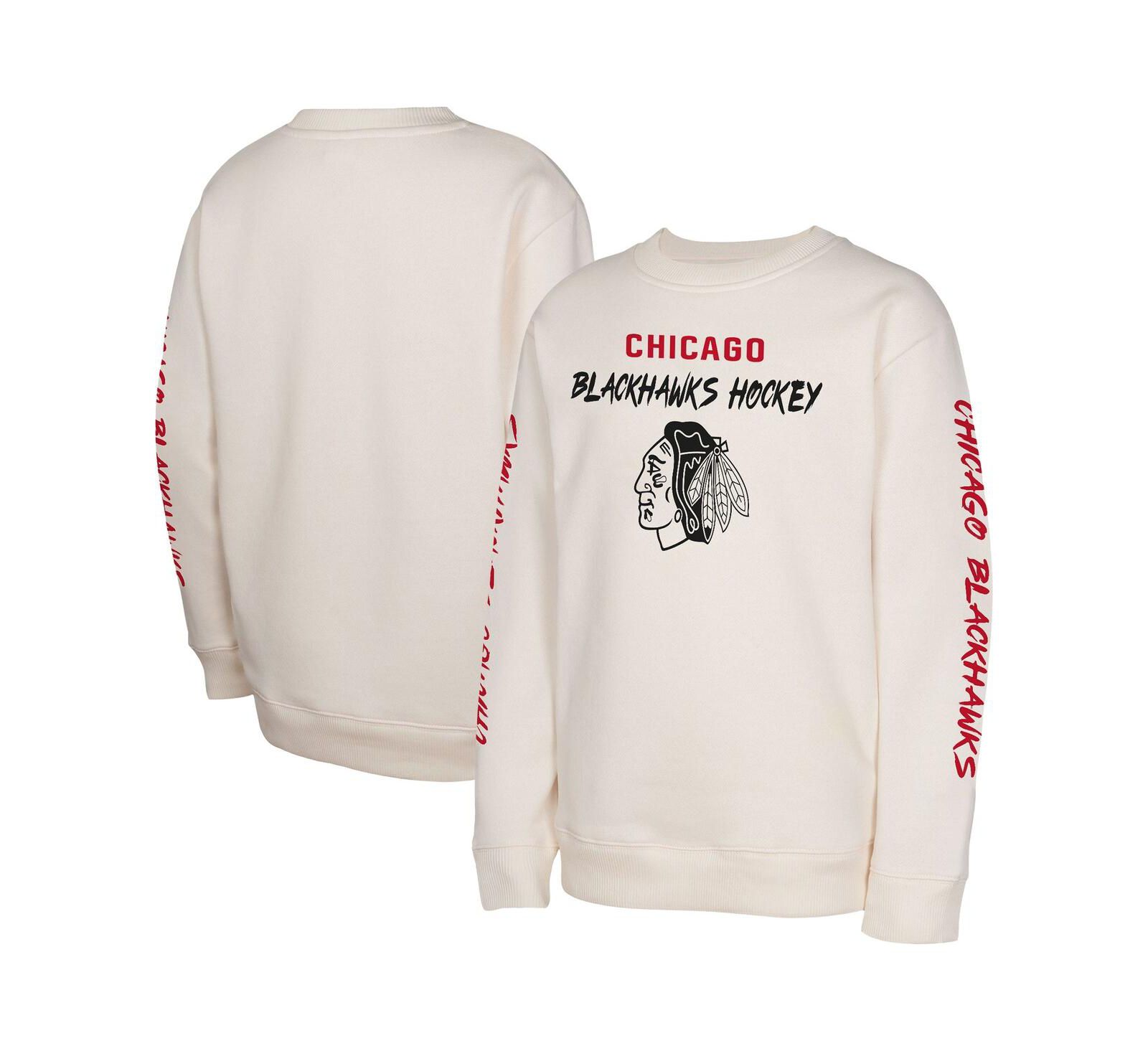 Outerstuff Детский пуловер Chicago Blackhawks Star Power, кремовый