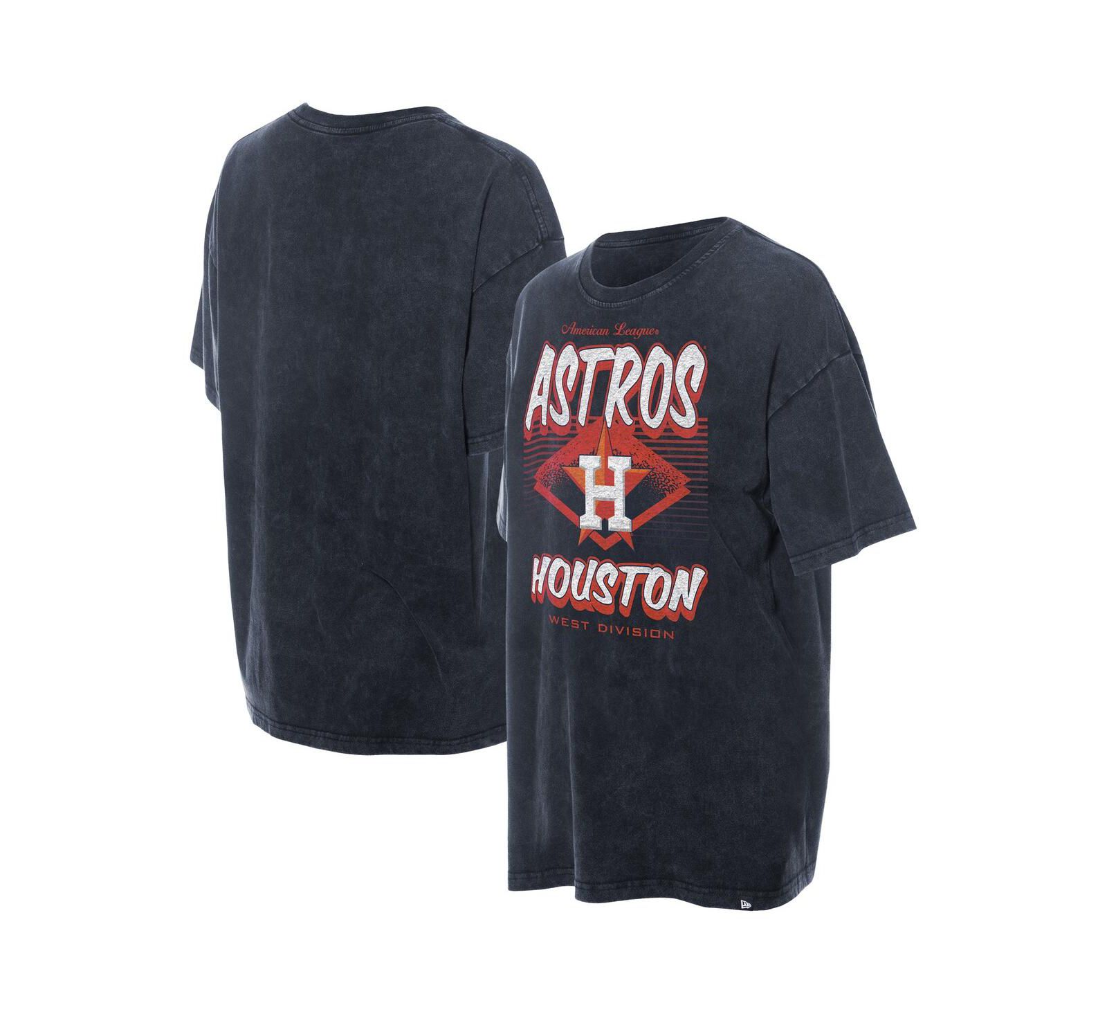 Мужская футболка New Era Navy Houston Astros Mineral Wash Oversized
