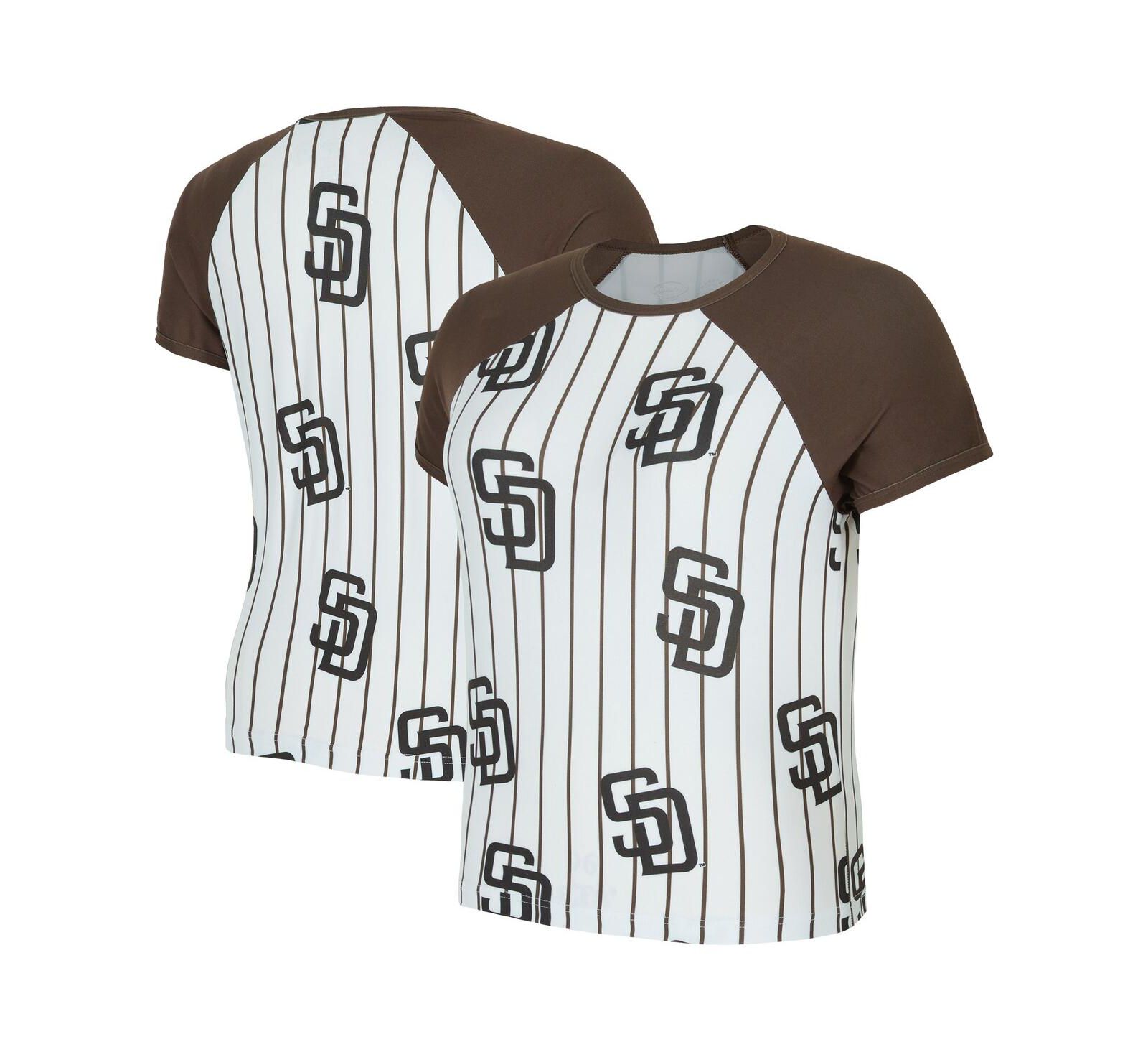 Женский раглан Concepts Sport San Diego Padres, белый, с полоской