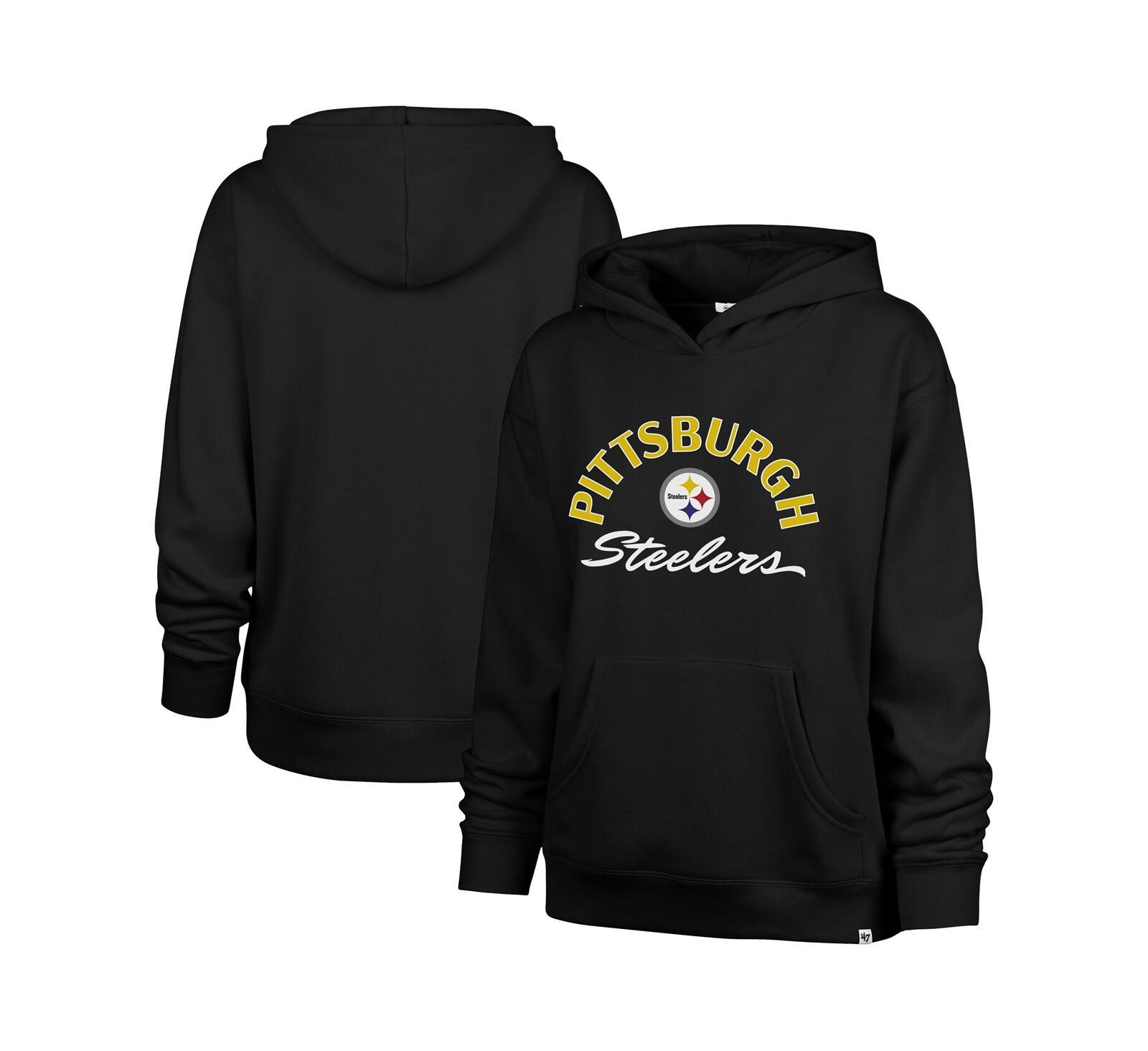 Женский худи '47 Brand Whirlwind Naomi Pittsburgh Steelers, черный, Plus Size