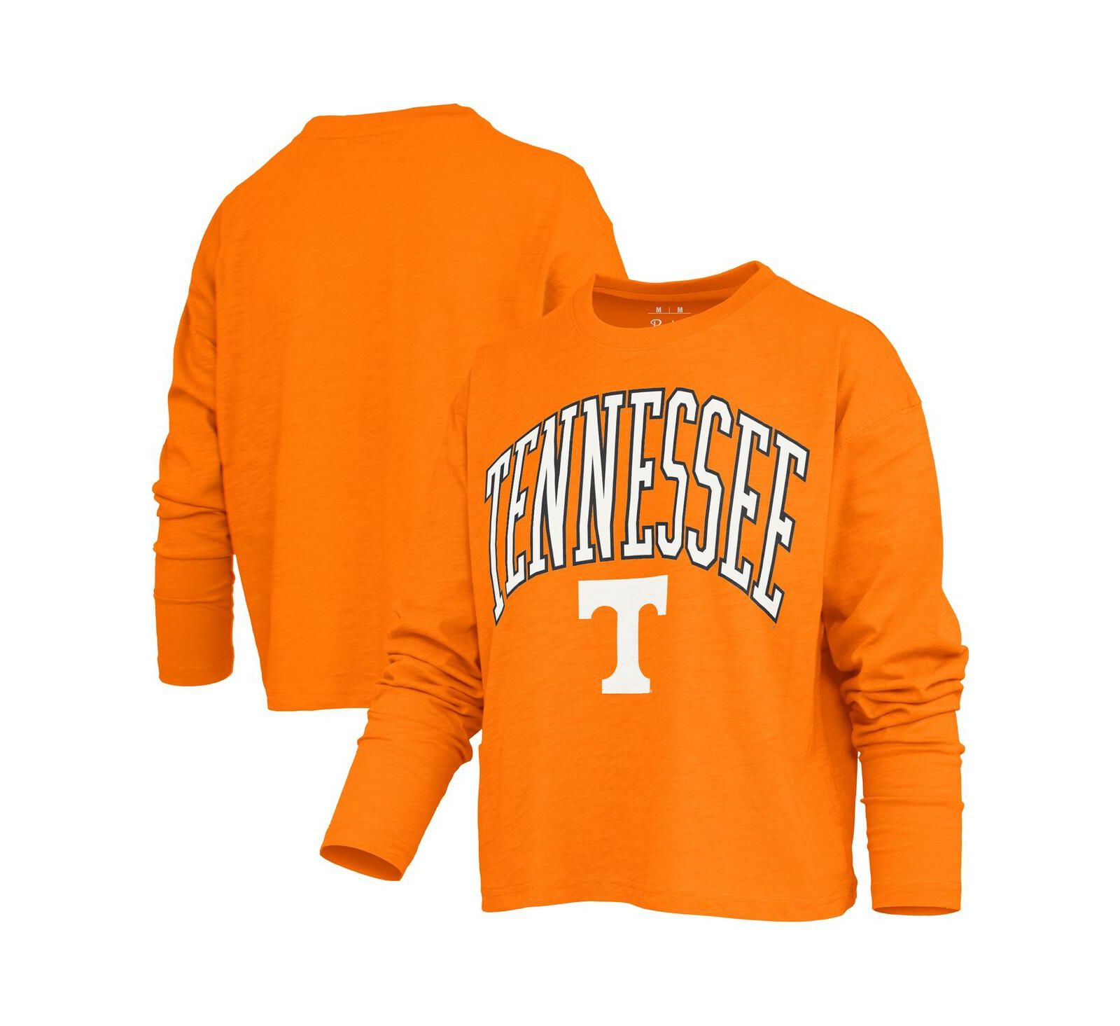Женская футболка Pressbox Tennessee Orange Tennessee Volunteers Motley Boxy Waist-Length Long Sleeve