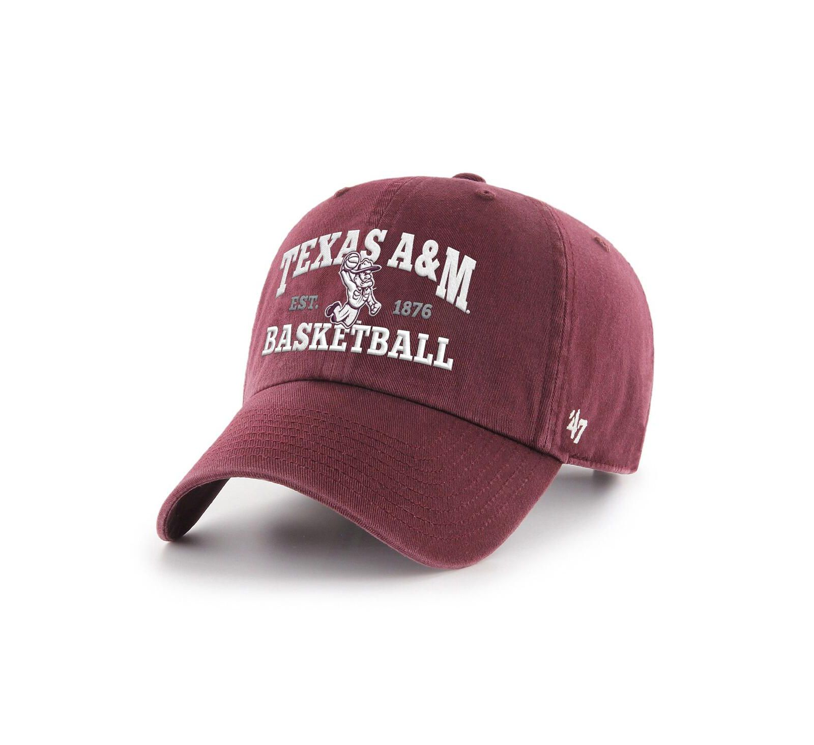 Мужская кепка '47 Brand Maroon Texas A&M Aggies Ol' Sarge Basketball Clean Up Adjustable