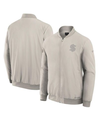 Мужская куртка-бомбер Fanatics Seattle Kraken Authentic Pro Road, кремовый