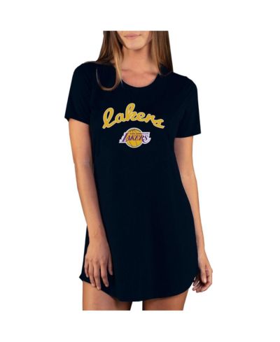 Concepts Sport Women's Black Los Angeles Lakers Marathon Knit Nightshirt