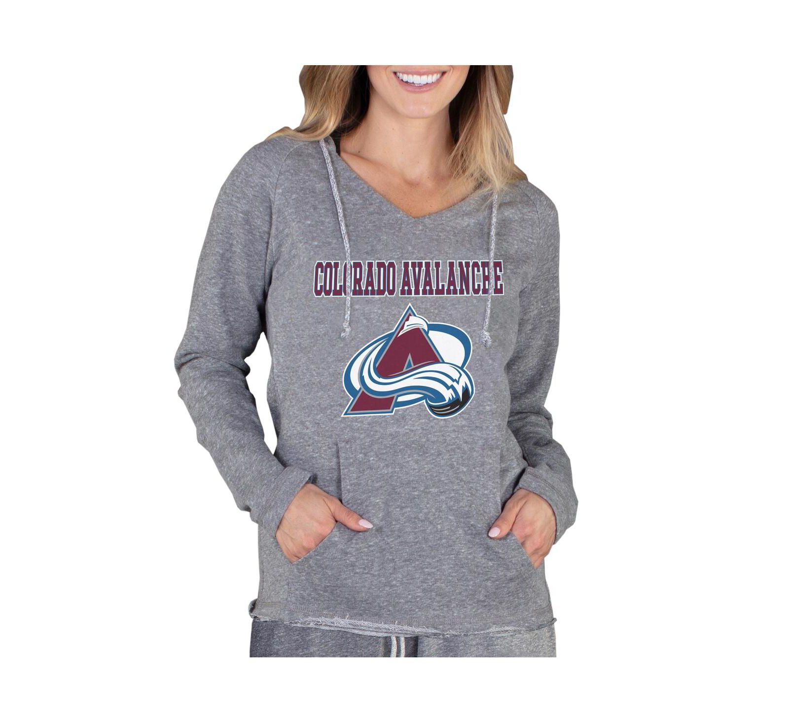 Женский лонгслив с капюшоном Concepts Sport Gray Colorado Avalanche Mainstream Terry Tri-Blend