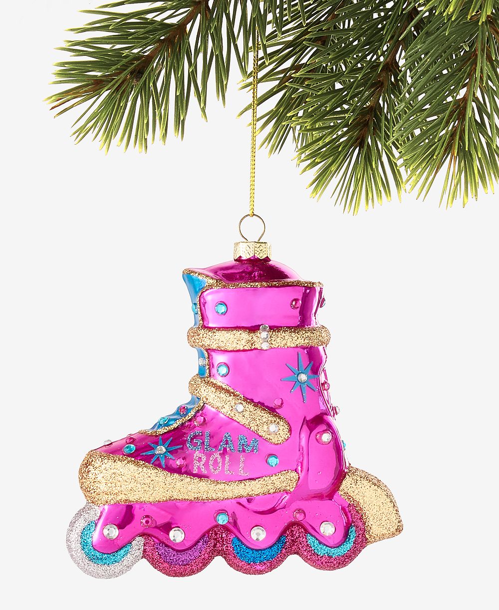 Holiday Lane Disco Brights стеклянный орнамент в виде ботинок для роликовых коньков, эксклюзив Macy's