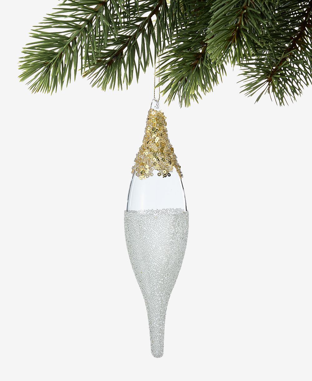 Рождественский орнамент Holiday Lane Gilded Glamour с матовым стеклянным навершием