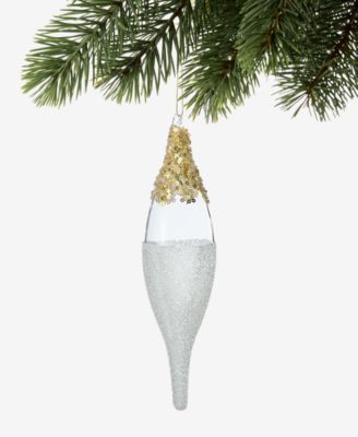 Holiday Lane Gilded Glamour Glass Frosted Finial Ornament, Macy's Exclusive