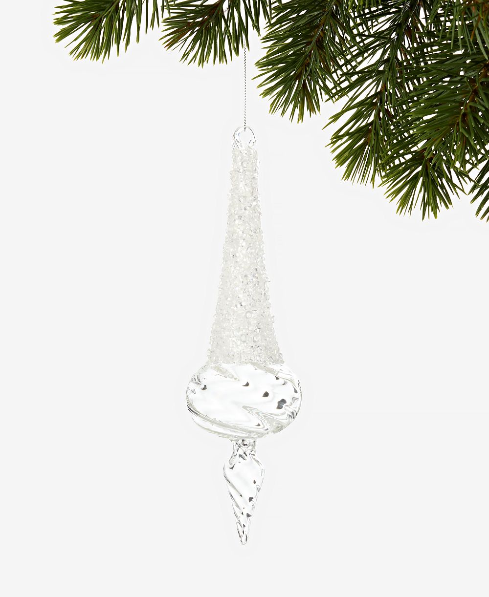 Стеклянная елочная игрушка Holiday Lane Iced Delight в виде сосульки, эксклюзив Macy's