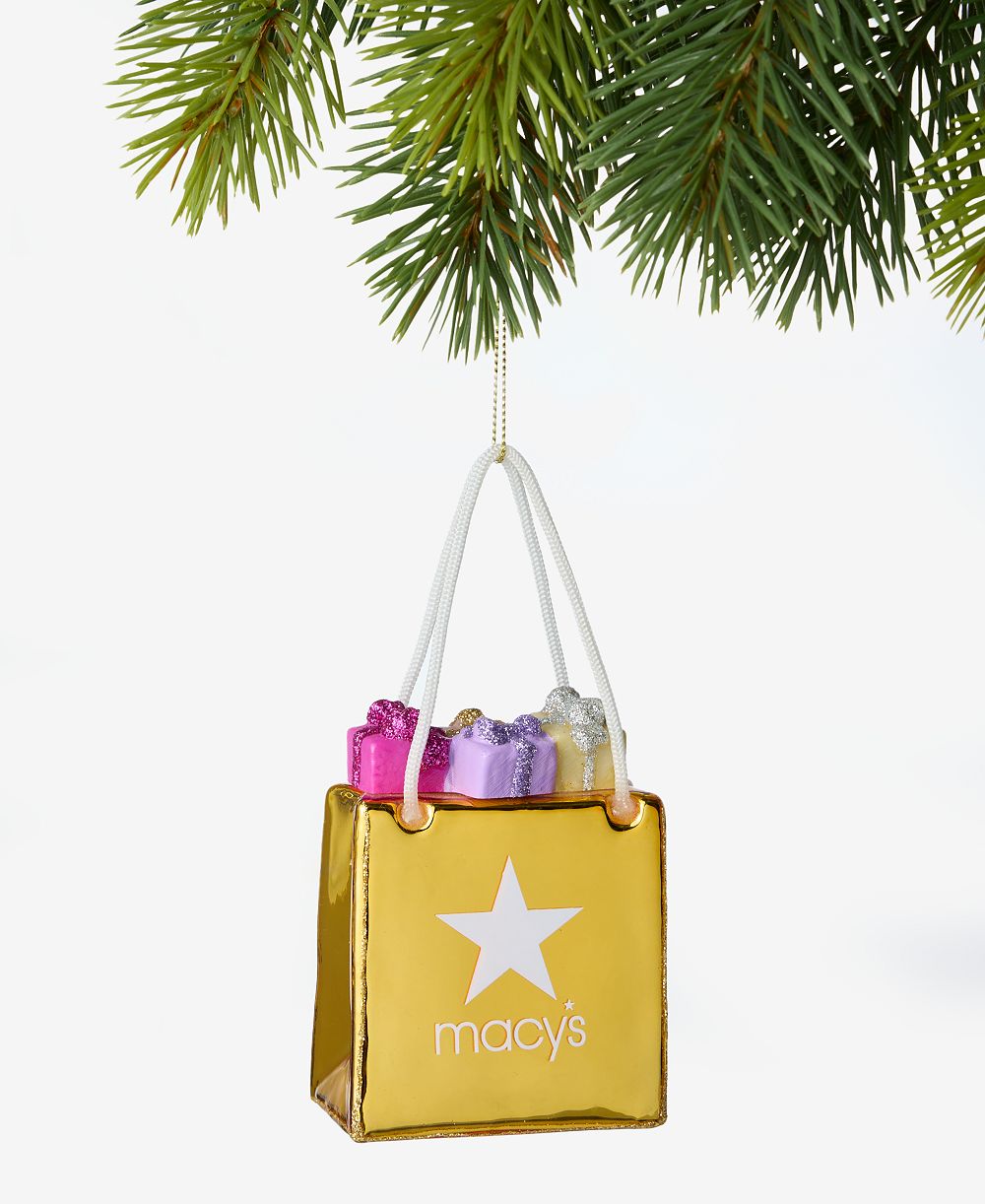 Украшение Holiday Lane в виде сумки Macy's Glass Macy's Shopping Bag, эксклюзив Macy's