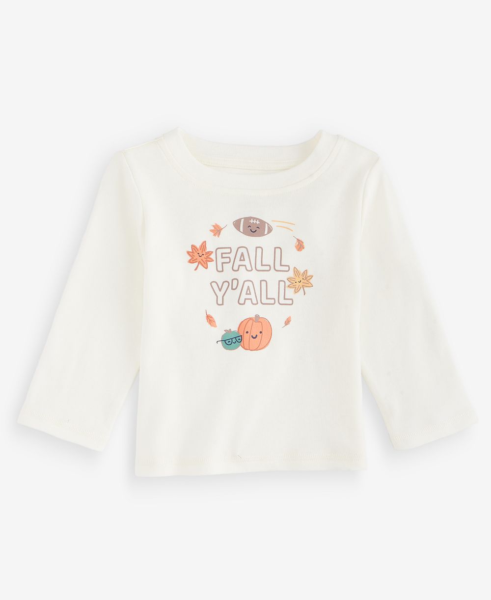 First Impressions Baby Boys' 3M-24M Mix & Match Long-Sleeve Fall Y'all T-Shirt, Macy's Exclusive