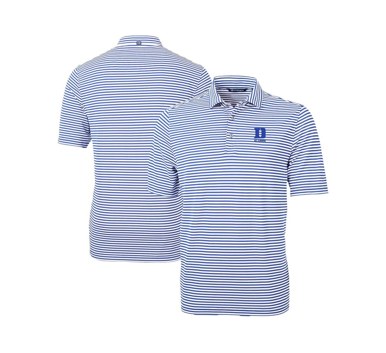Мужская поло рубашка Cutter & Buck Royal Duke Blue Devils Virtue Eco Pique Stripe DryTec