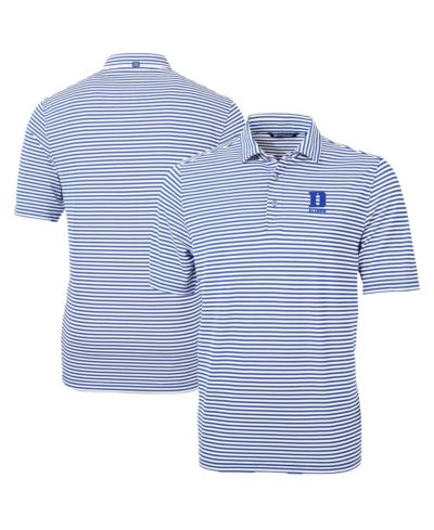 Мужская поло рубашка Cutter & Buck Royal Duke Blue Devils Virtue Eco Pique Stripe DryTec