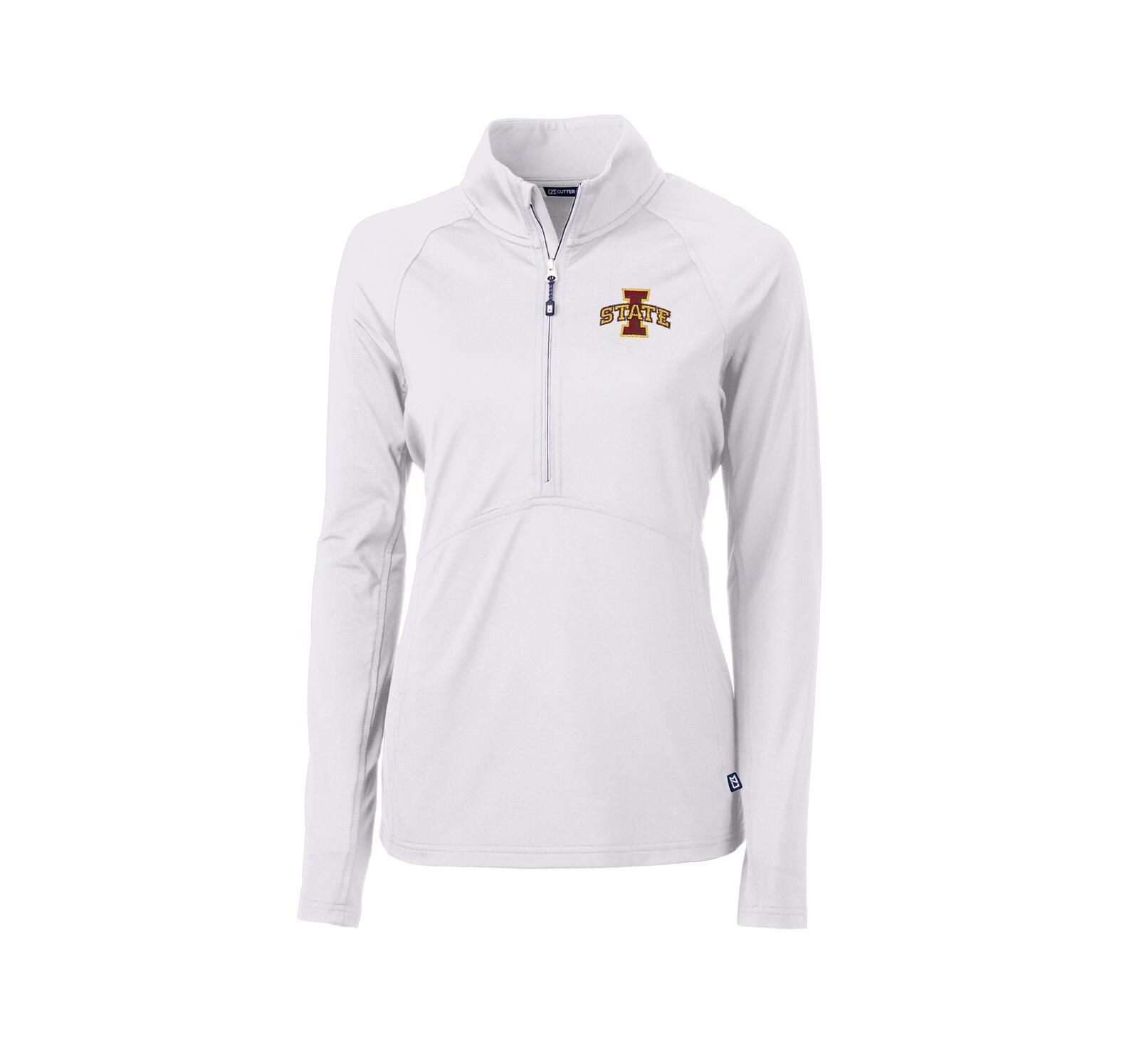 Cutter & Buck Women's White Iowa State Cyclones Adapt Eco Knit Half-Zip Pullover Jacket