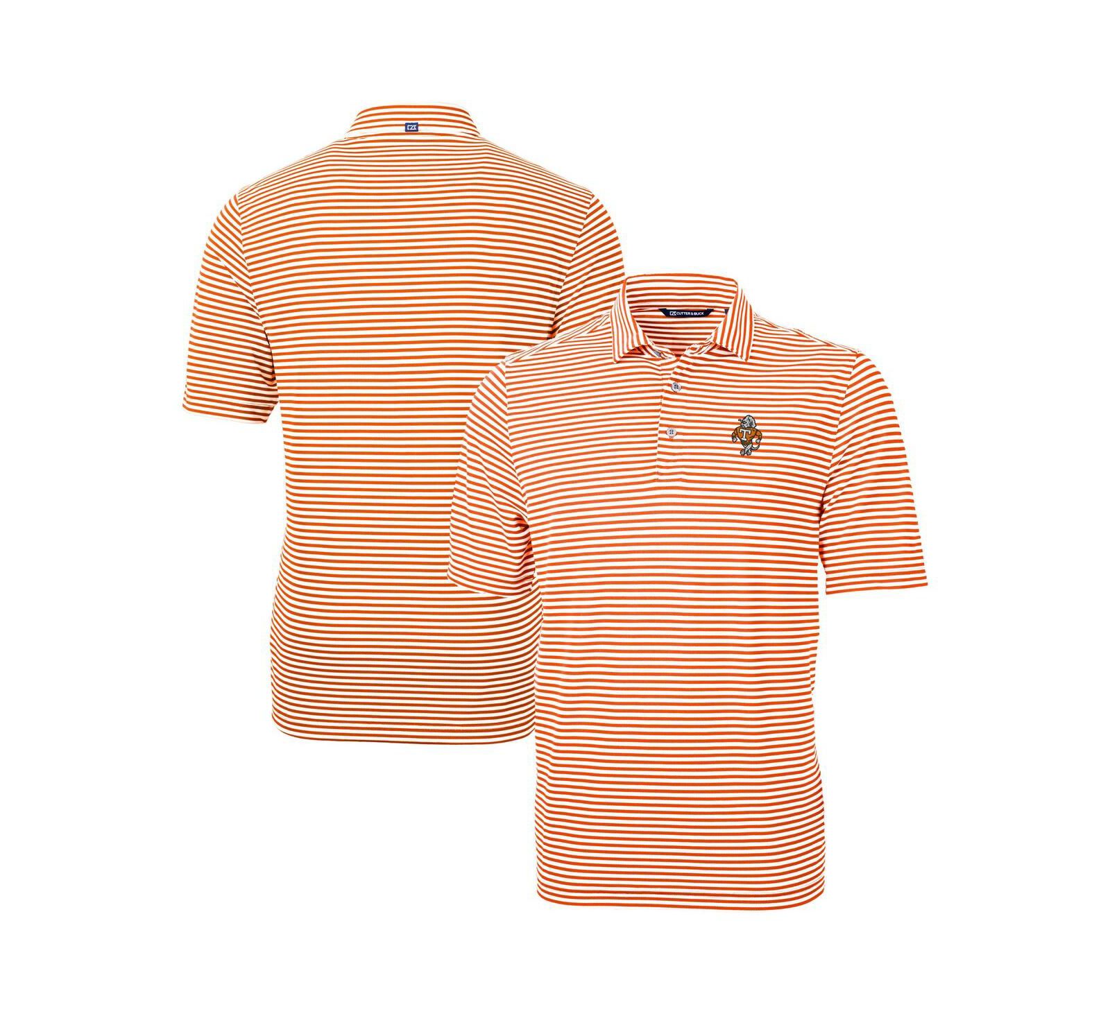 Cutter & Buck Men's Orange Tennessee Volunteers Vault DryTec Virtue Eco Pique Stripe Polo Shirt