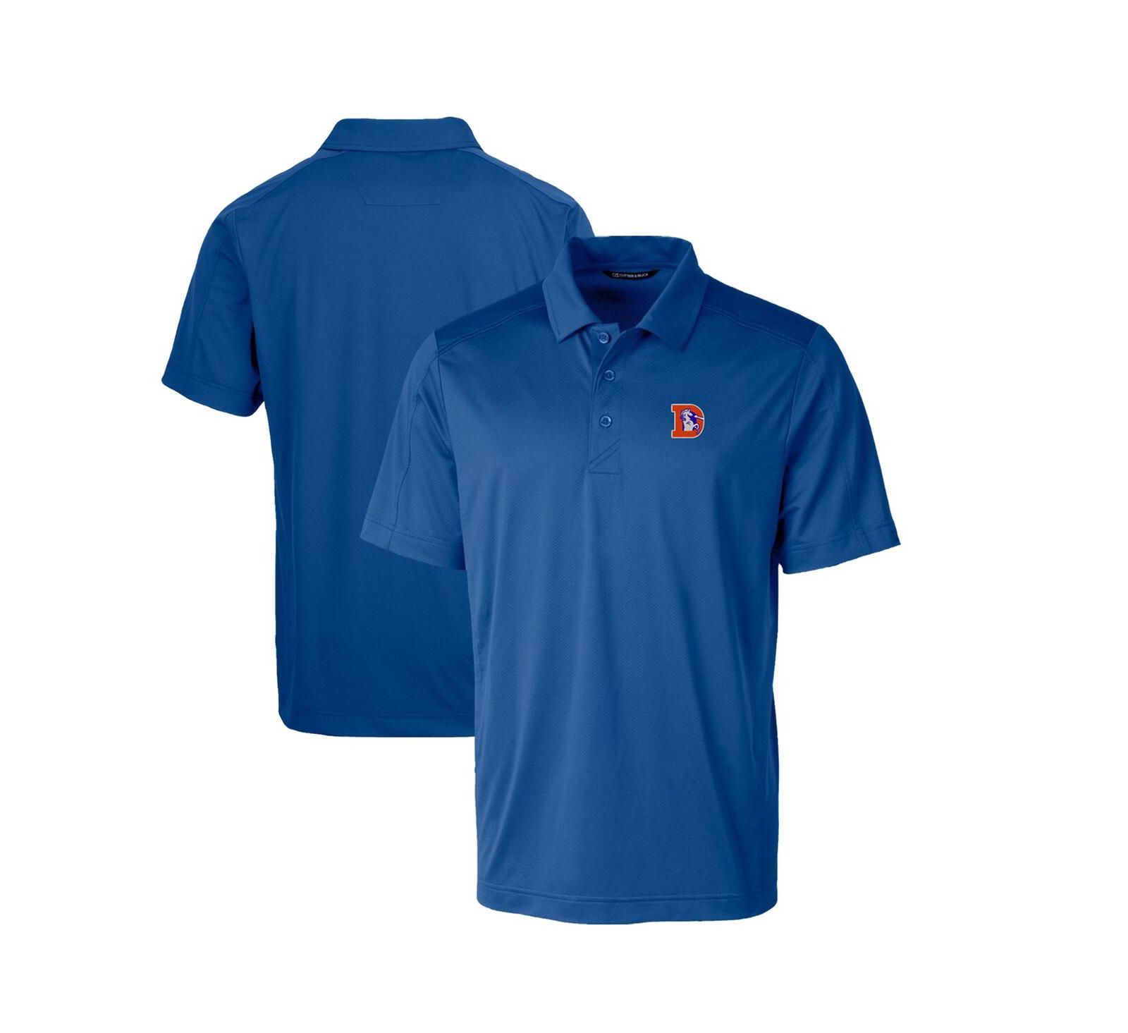 Cutter & Buck Men's Royal Denver Broncos Throwback Logo Big & Tall Prospect Textured Stretch Polo Shirt