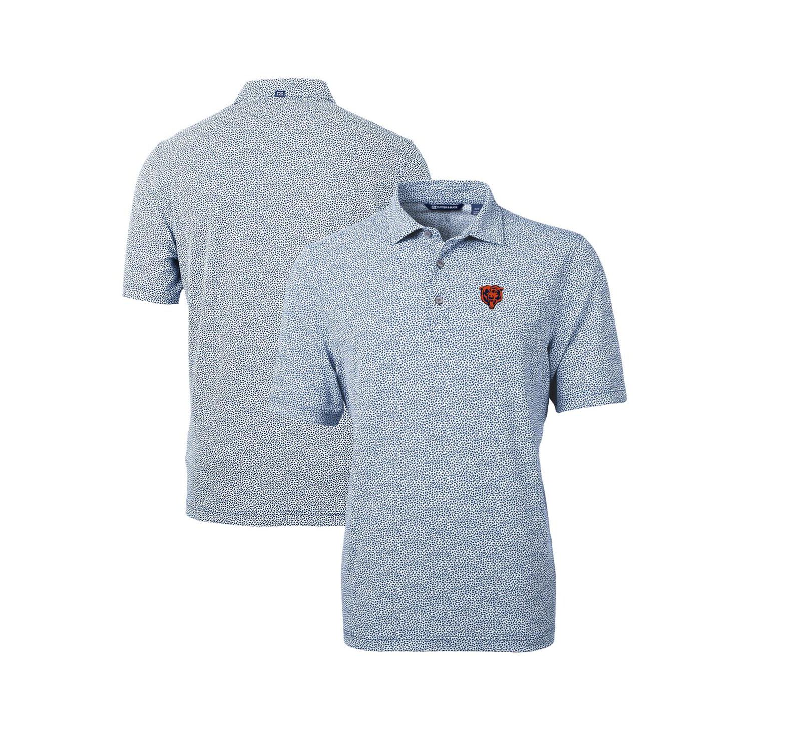 Мужская рубашка-поло Cutter & Buck Navy Chicago Bears Throwback Logo Virtue Eco-Pique Botanical