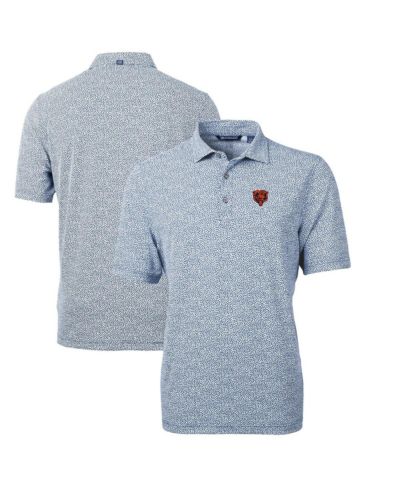 Мужская рубашка-поло Cutter & Buck Navy Chicago Bears Throwback Logo Virtue Eco-Pique Botanical