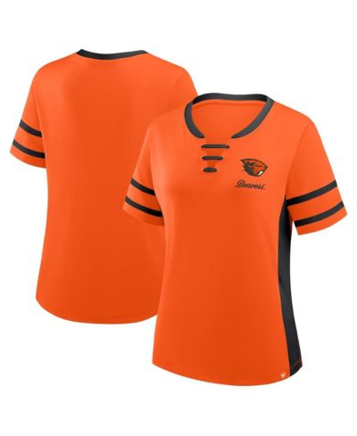 Fanatics Women's Orange/Black Oregon State Beavers Be Fearless Athena Lace-Up T-Shirt