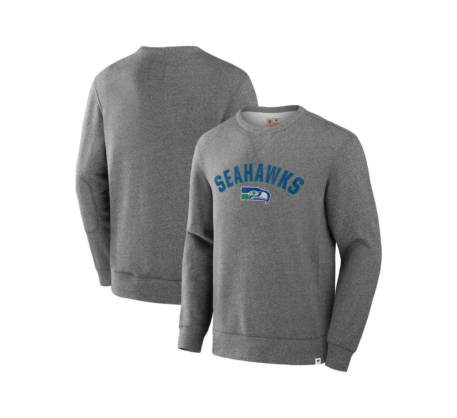 Мужское свитшот Fanatics Heather Gray Seattle Seahawks Loop Terry Pullover