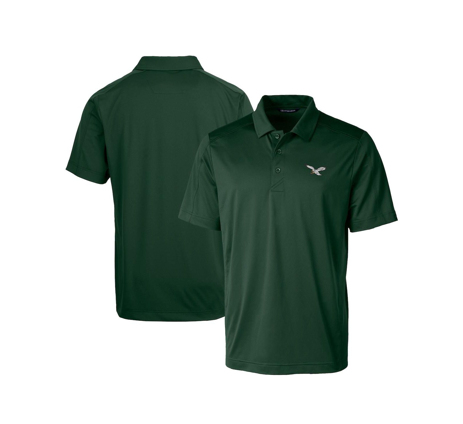 Cutter & Buck Men's Midnight Green Philadelphia Eagles Textured Stretch Short Sleeve Polo Shirt
