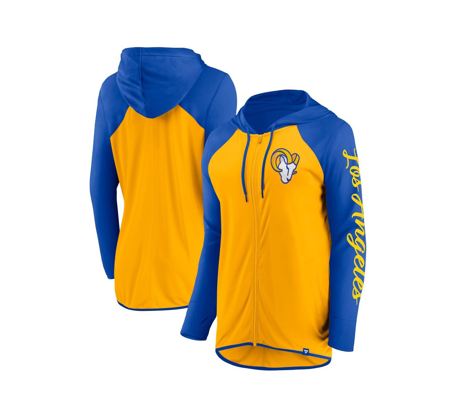 Женская толстовка Fanatics Gold/Royal Los Angeles Rams Full-Zip