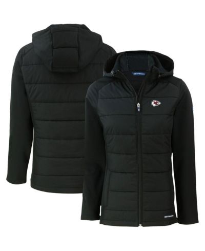 Женская куртка Cutter & Buck Black Kansas City Chiefs Evoke PrimaLoft Hybrid Eco Softshell Full-Zip Hooded
