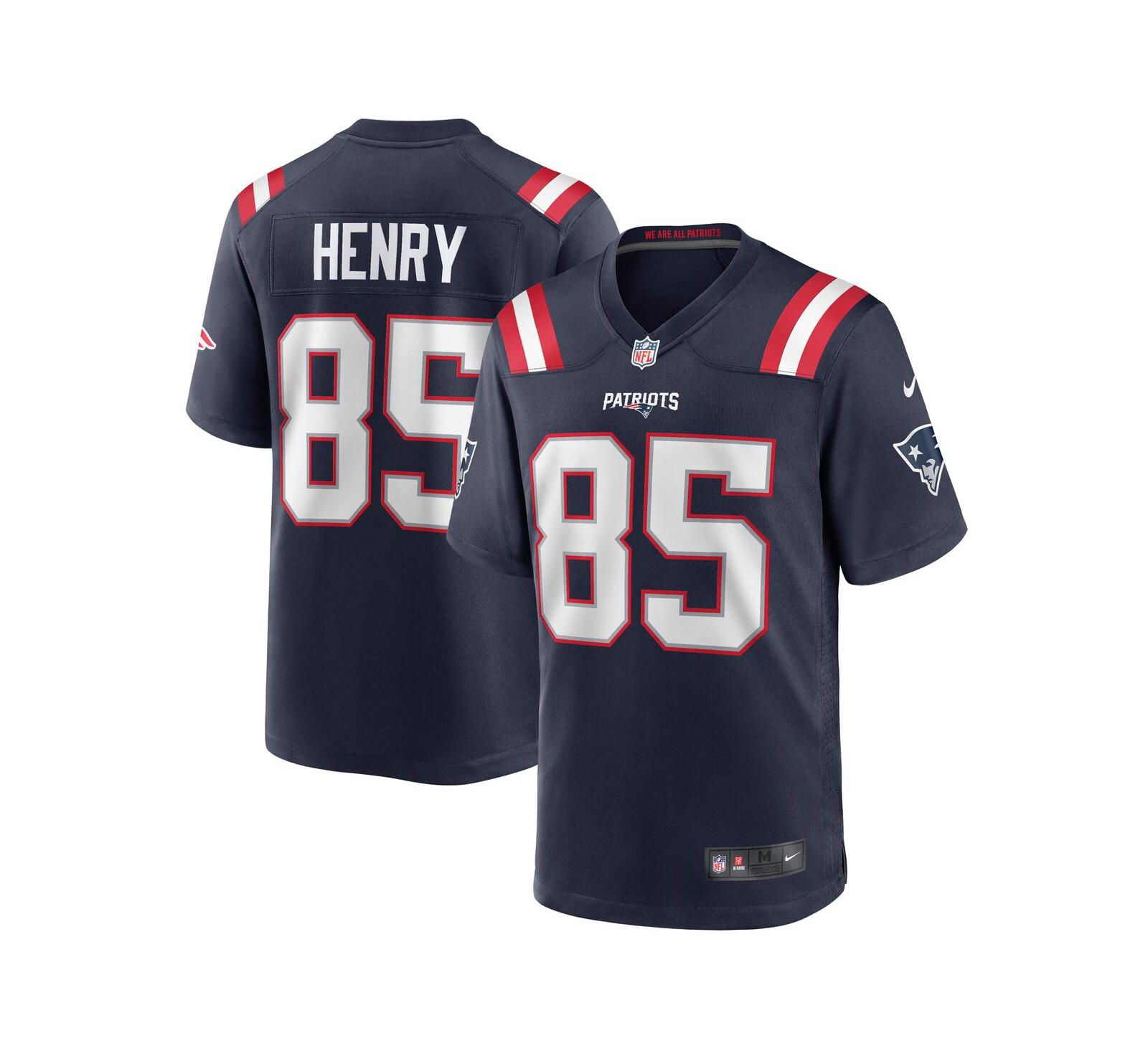 Nike Мужская игровая джерси New England Patriots, Hunter Henry, темно-синяя